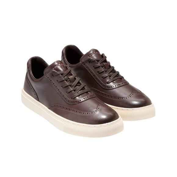 Cole Haan Mens Grand Kittery Wingtip Sneakers US 8.5 M Brown Leather NIB - Picture 1 of 12